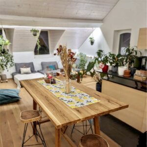 table haute en chêne