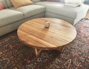 table de salon ronde en bois