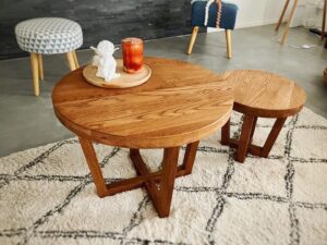 tables basses en chêne massif